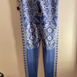 Kari Traa Blue and White Patterned Leggings